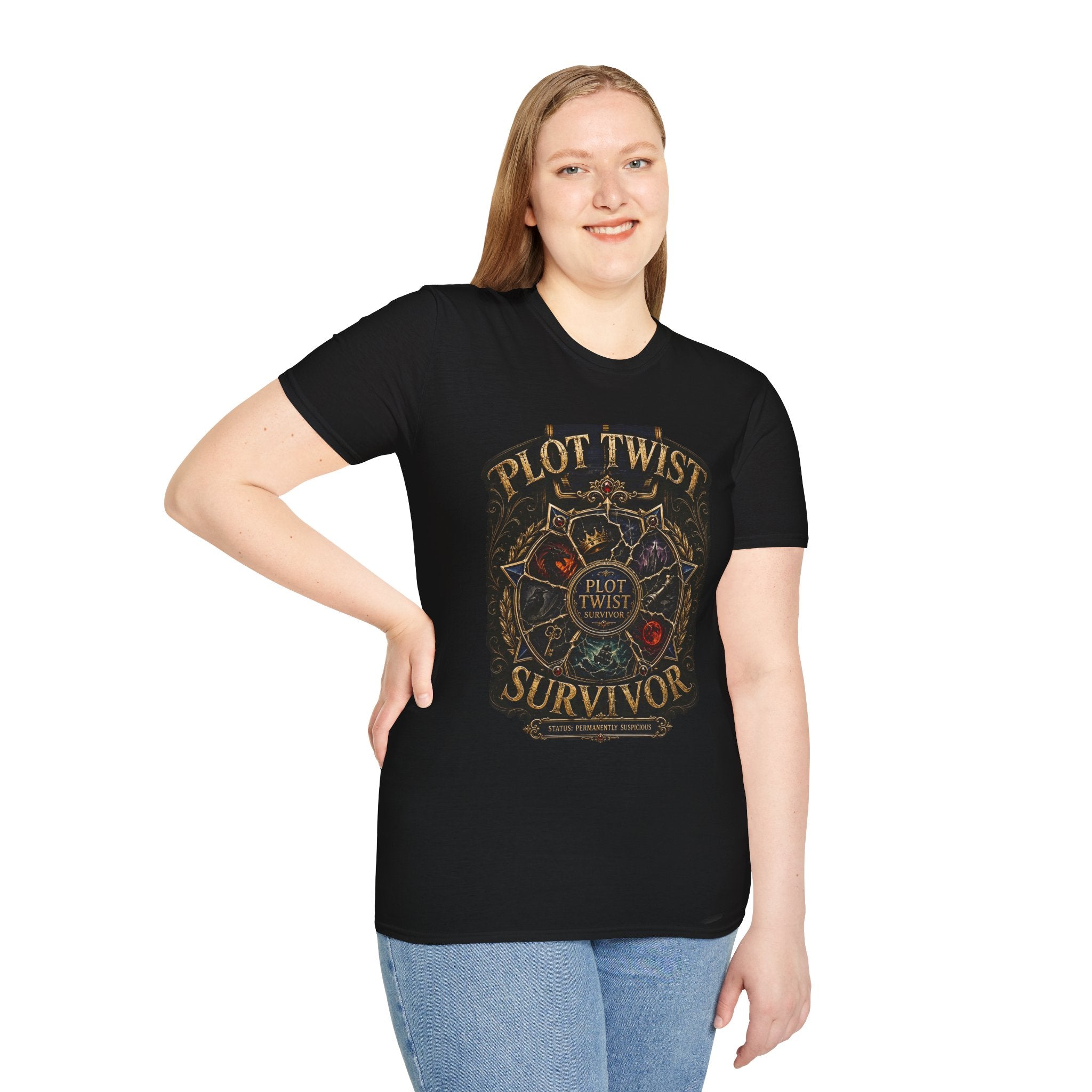 Plot Twist Survivor T‑Shirt — Funny Reader & Writer Literary Tee