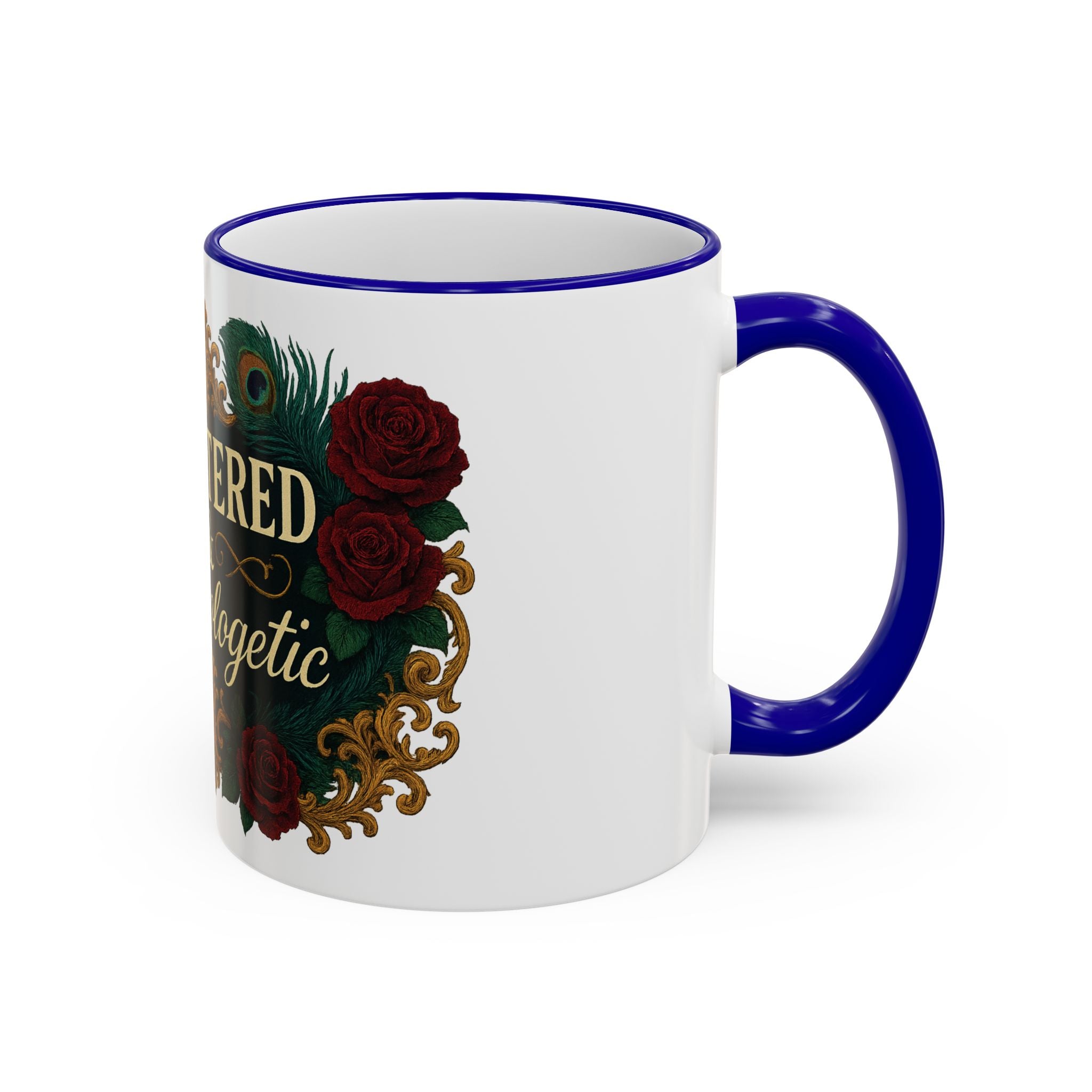 Unfiltered & Unapologetic Accent Rim Mug — Floral Gothic 11oz/15oz