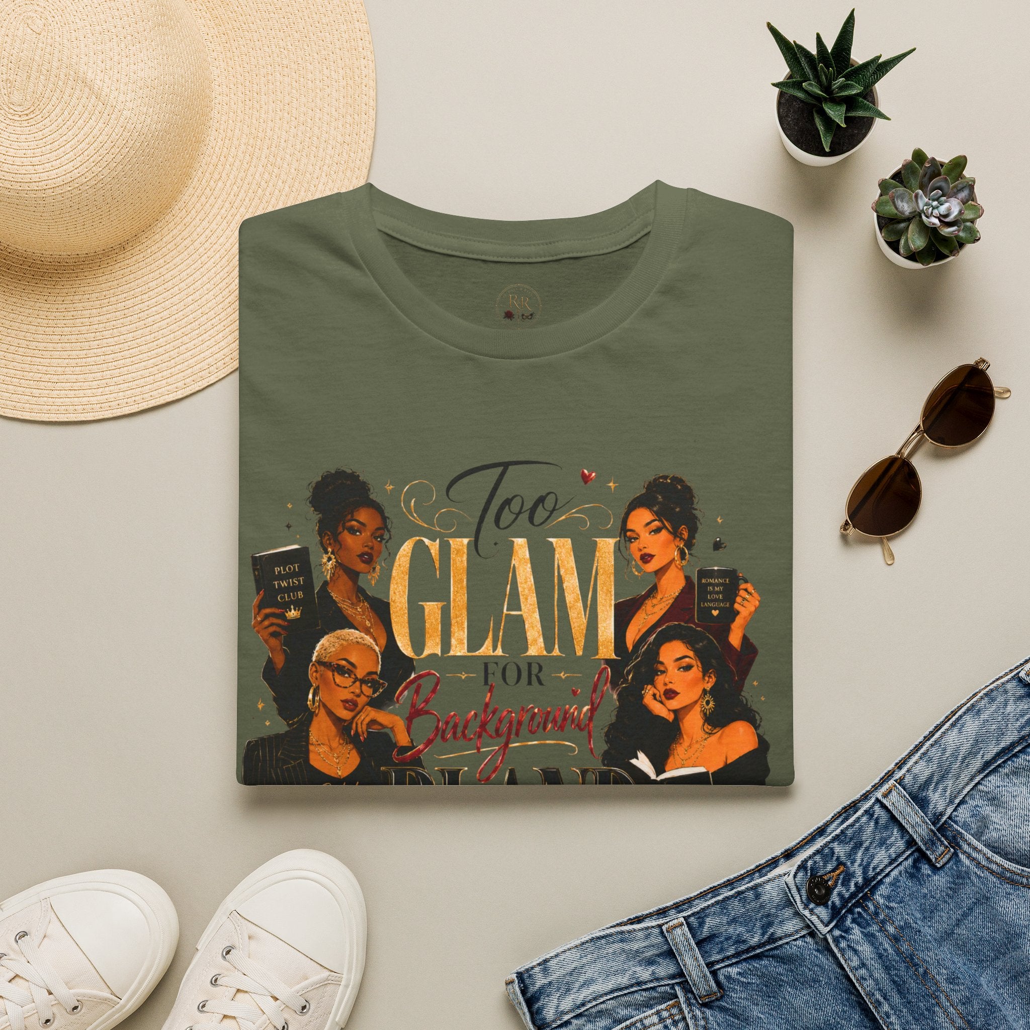 Too Glam for Background T-Shirt — Glamorous Black Women Graphic Tee