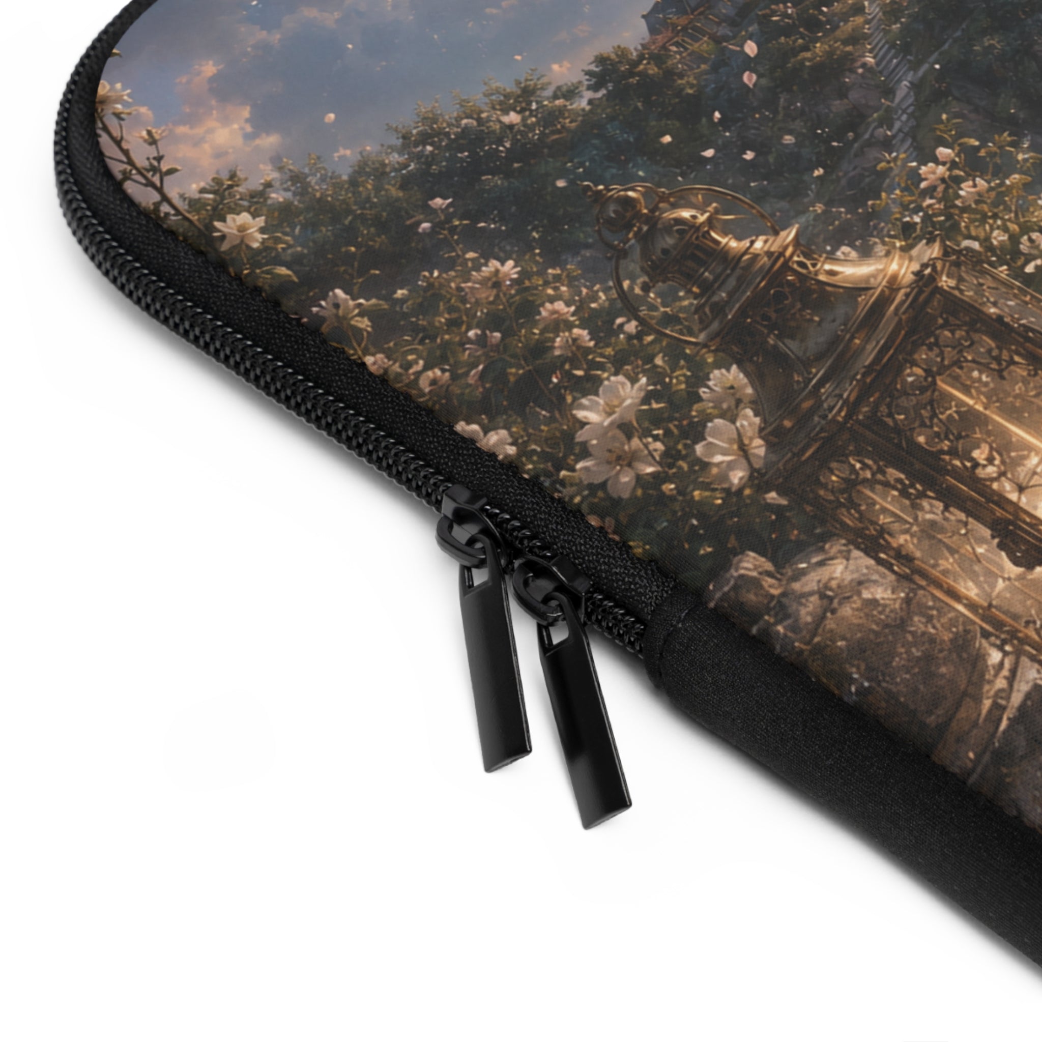 Ocean Lighthouse Laptop Sleeve — Coastal Fantasy Design with Open Book & Lantern