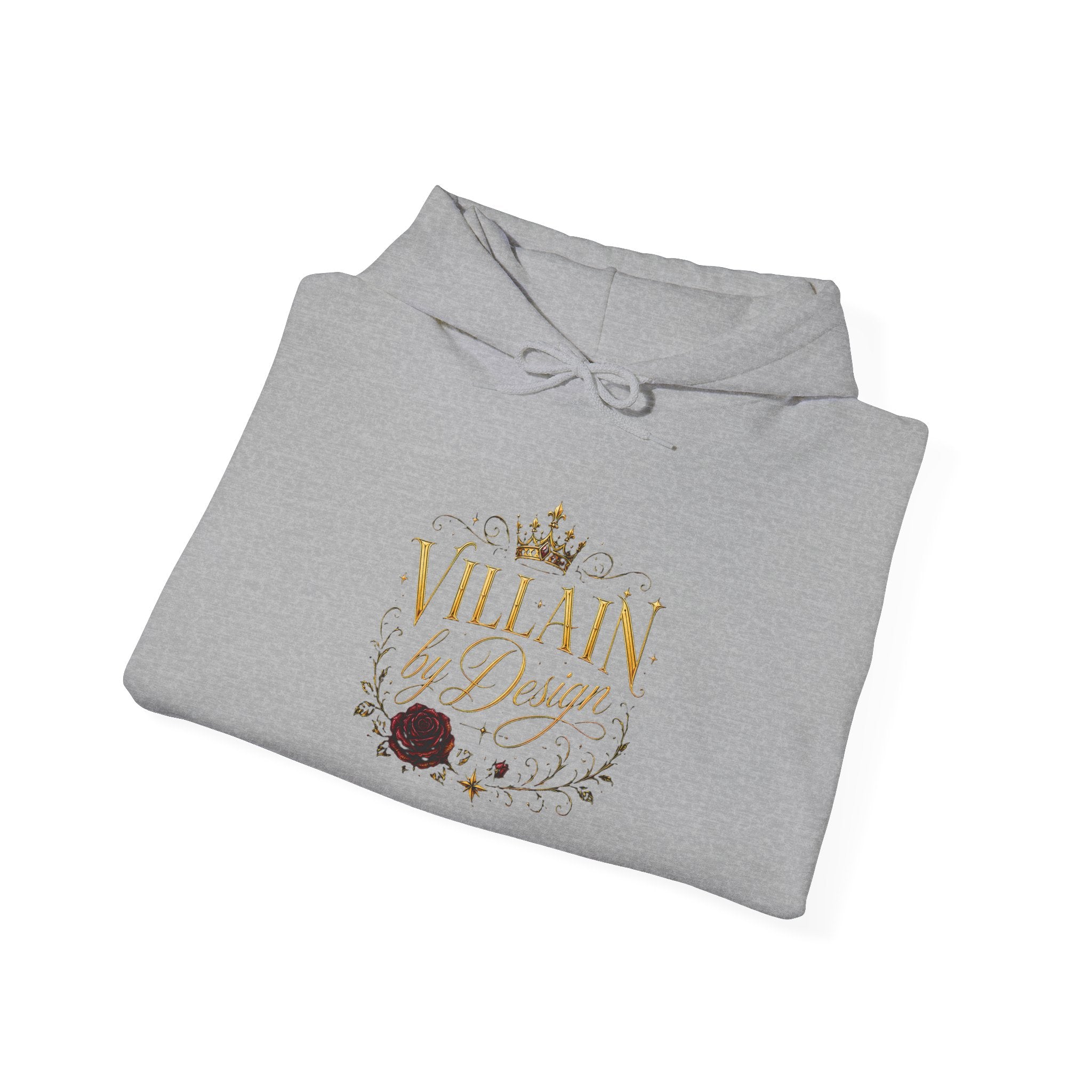 Hoodie — "Villain by Design" Crown & Rose Graphic Pullover