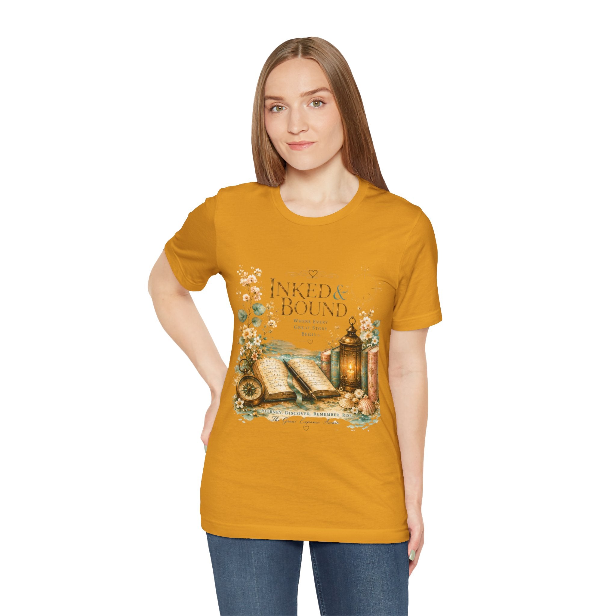 Inked & Bound Vintage Booklover Tee Bronze