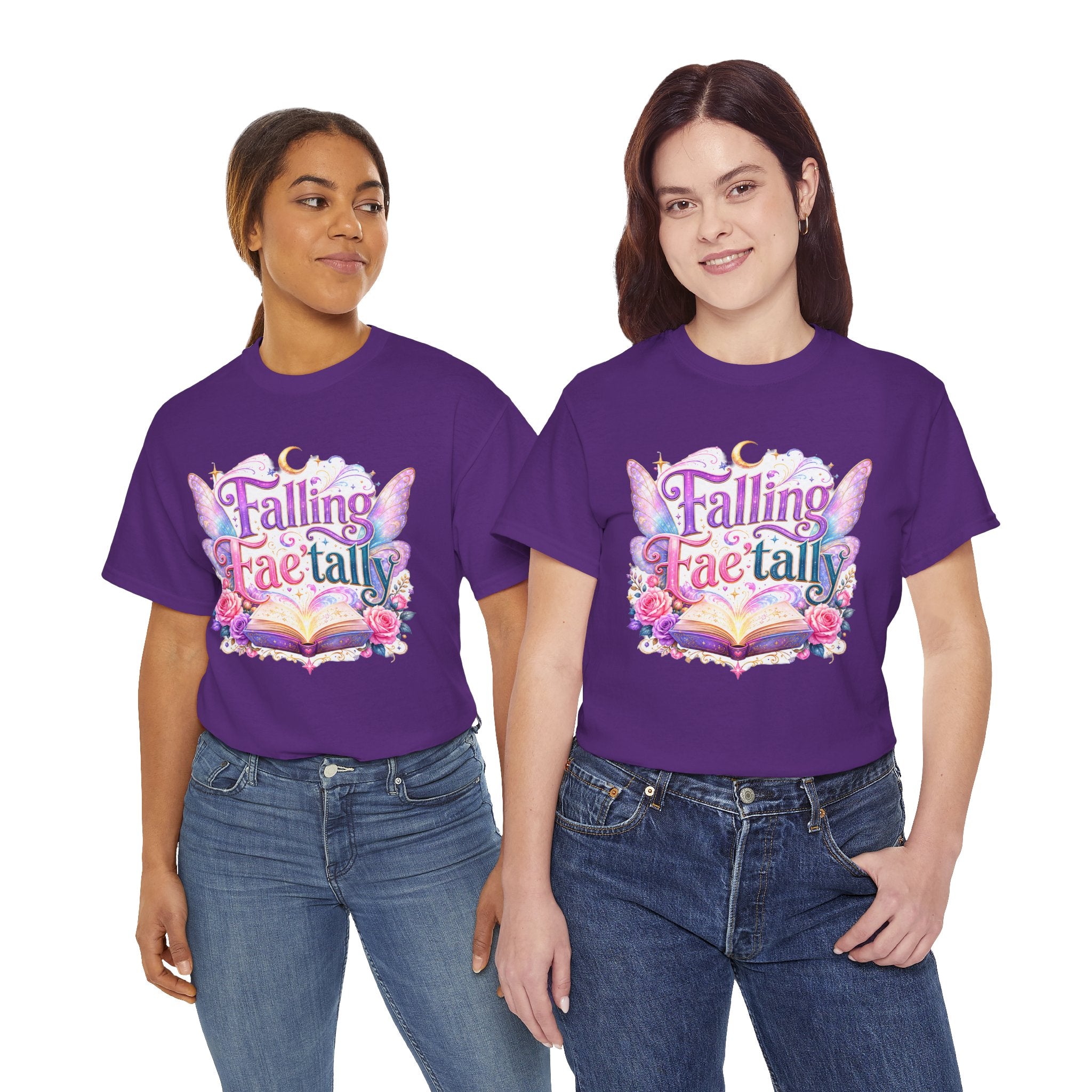 Falling Fae-tally Tee — Fantasy Fairy Wings & Open Book Graphic T-Shirt