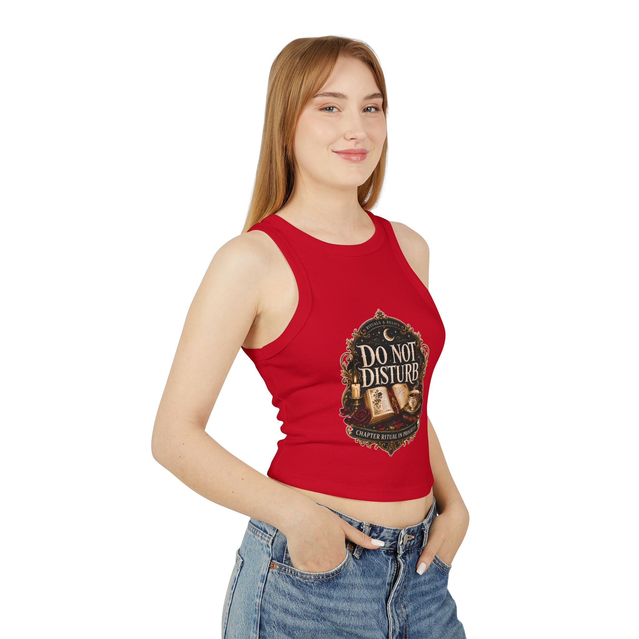 Do Not Disturb Tank Top — Witchy Bookish Graphic Racerback
