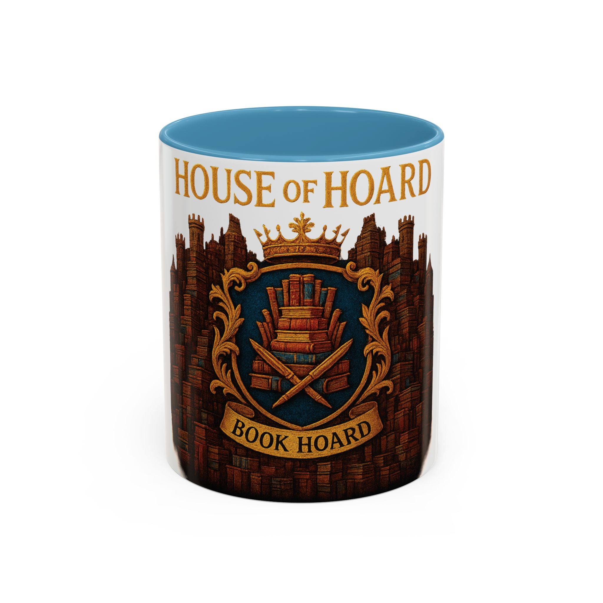 House of Hoard Book Hoard Accent Coffee Mug — Book Lover Novelty Gift (11/15 oz)