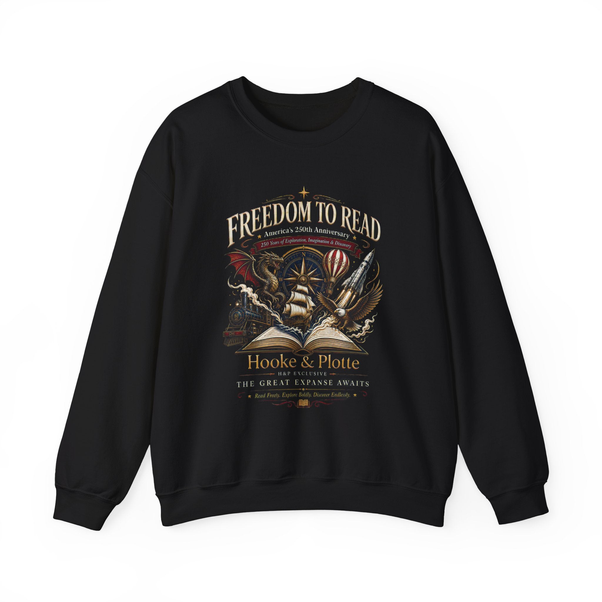 Freedom to Read Crewneck Sweatshirt – Vintage Patriotic Book Lover Design