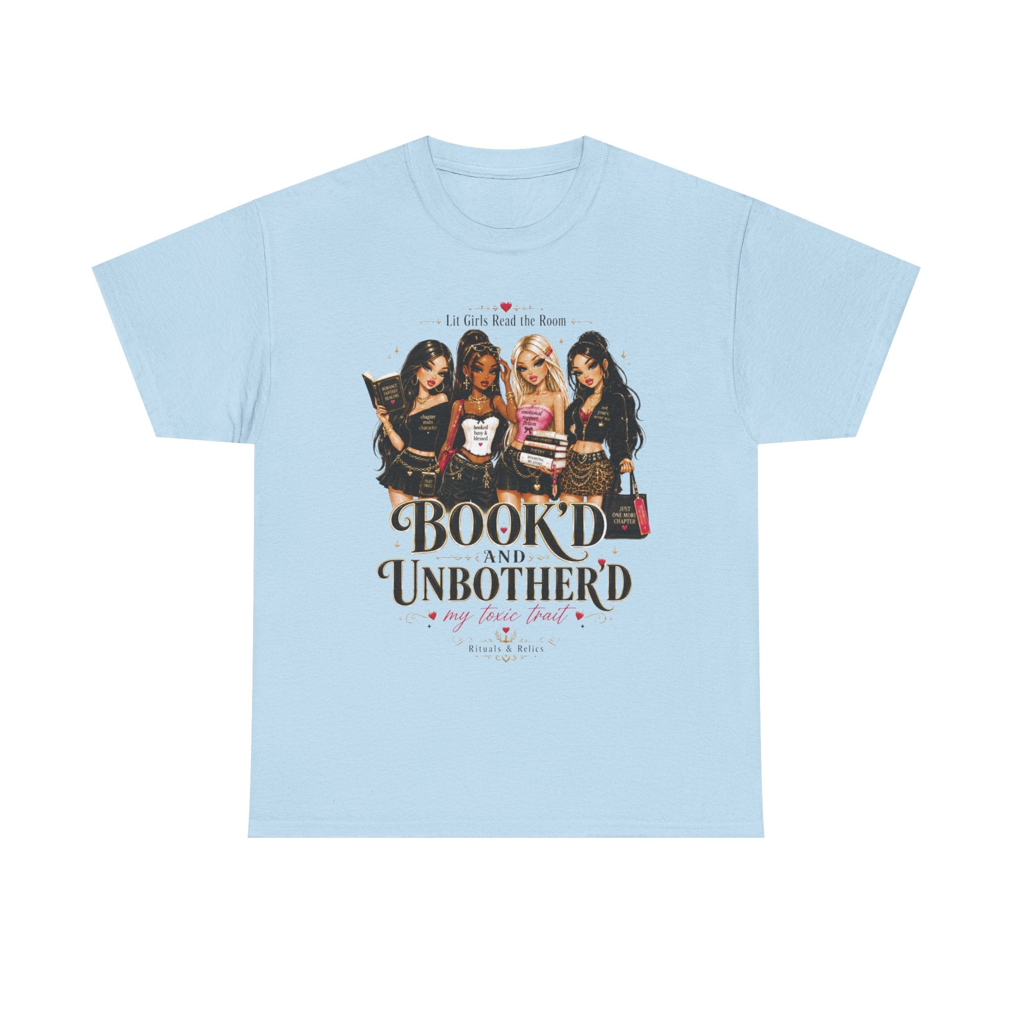 T-Shirt — "Booked and Unbothered" Book Lover Graphic Tee