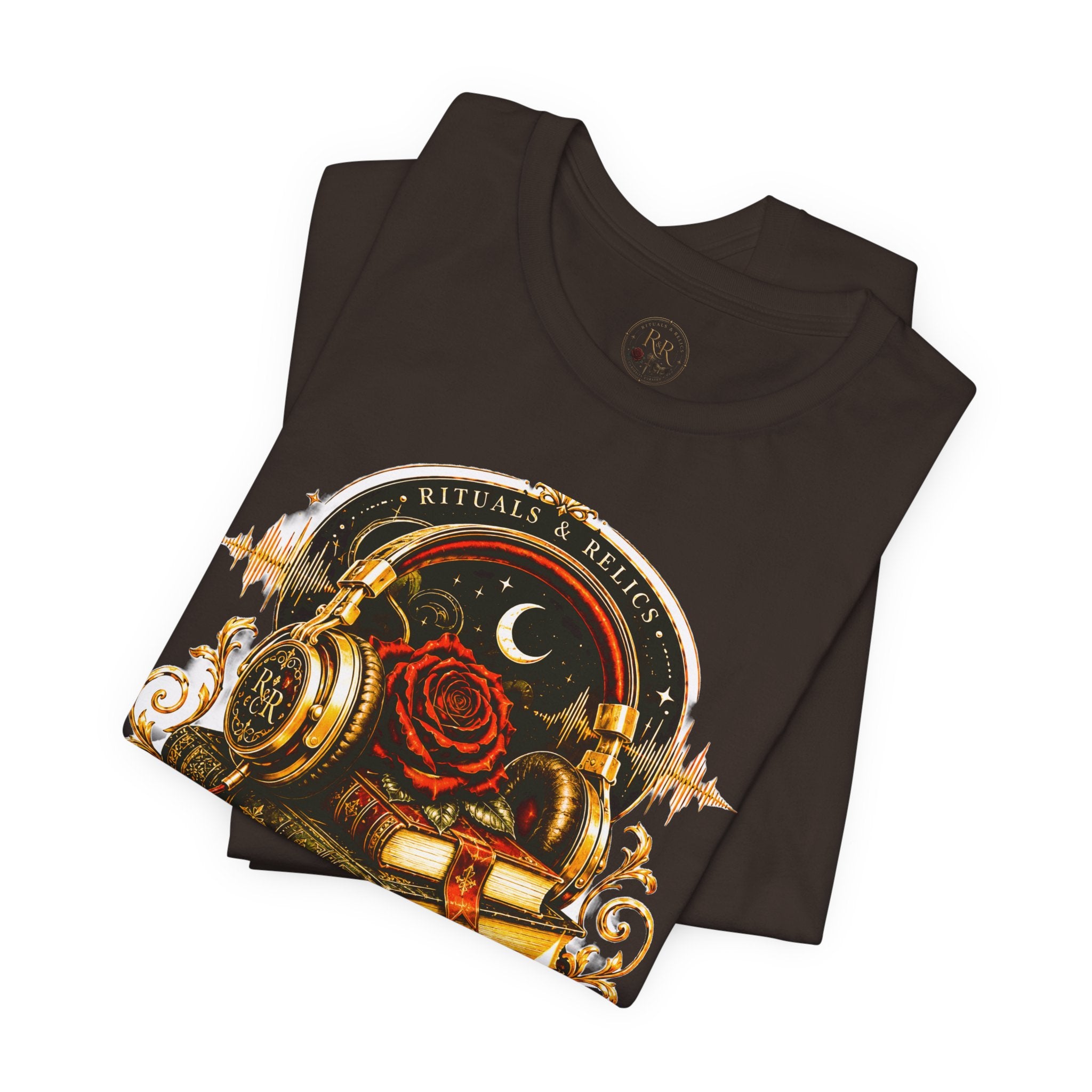 Audiobook After Dark Tee — Gothic Headphones & Books Nightshirt