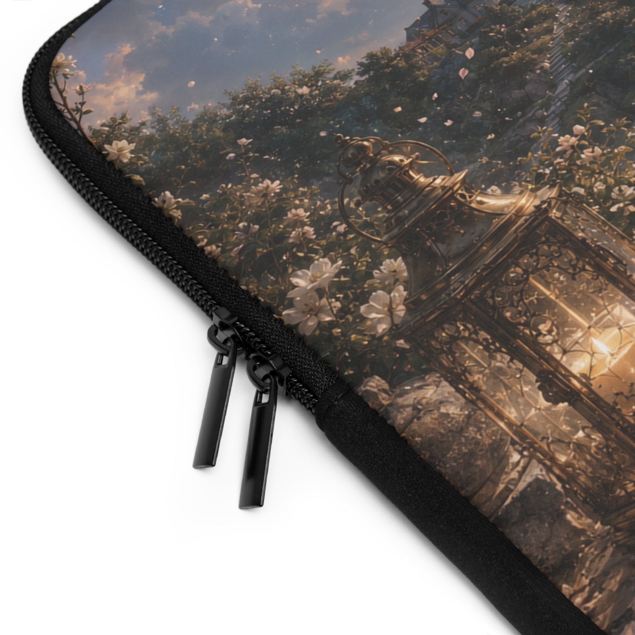Ocean Lighthouse Laptop Sleeve — Coastal Fantasy Design with Open Book & Lantern