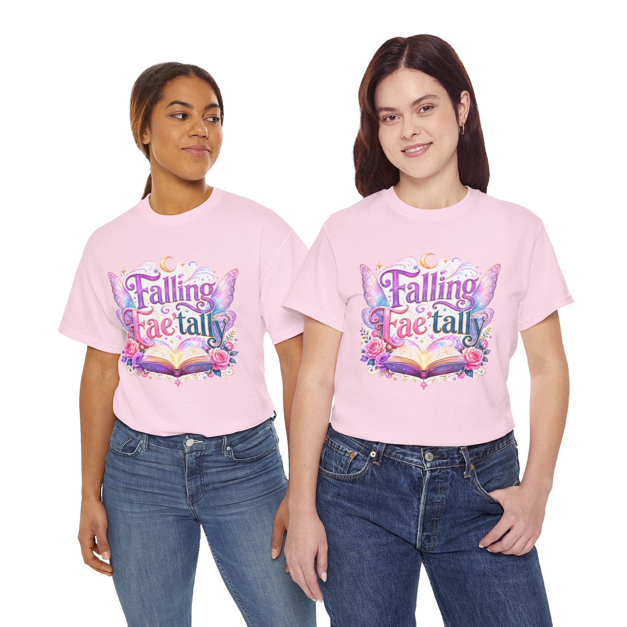 Falling Fae-tally Tee — Fantasy Fairy Wings & Open Book Graphic T-Shirt