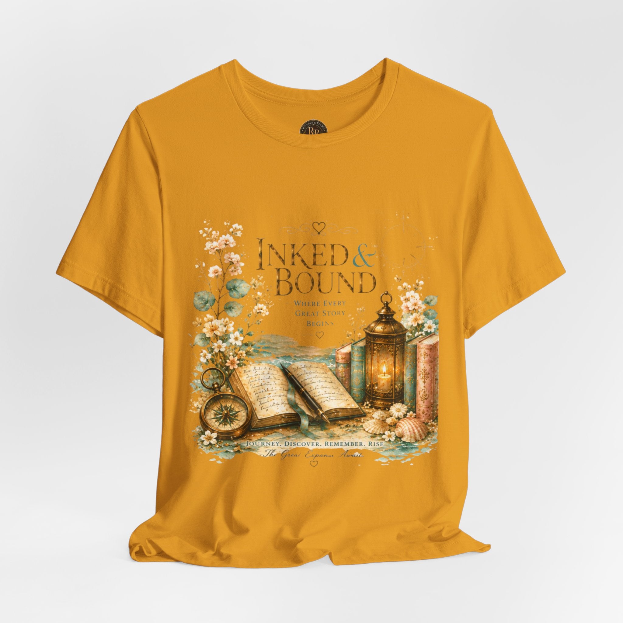 Inked & Bound Vintage Booklover Tee Bronze