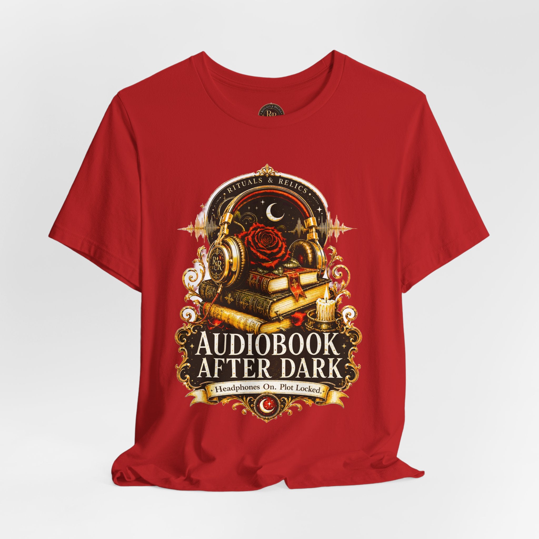 Audiobook After Dark Tee — Vintage Headphones & Books Nightshirt