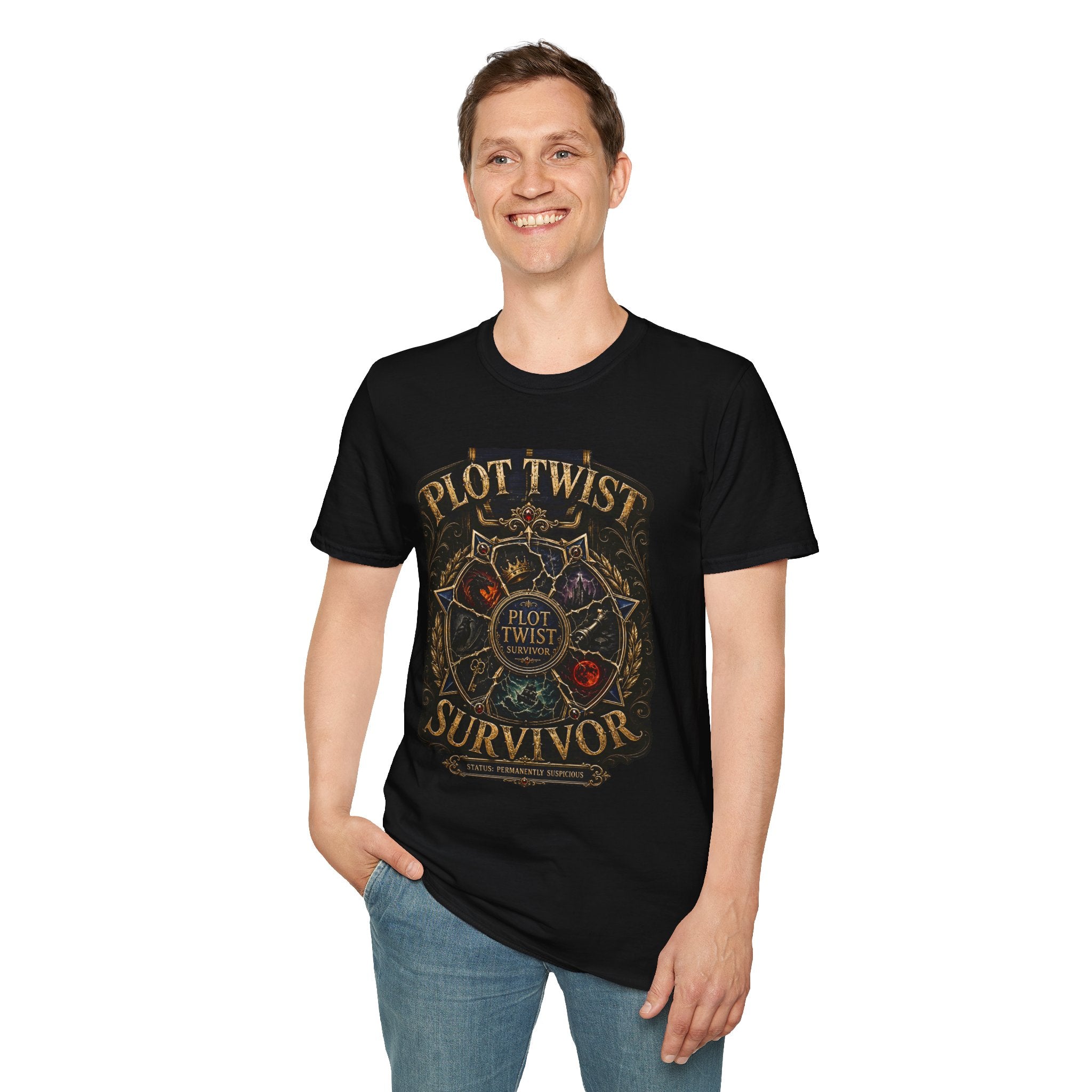 Plot Twist Survivor T‑Shirt — Funny Reader & Writer Literary Tee